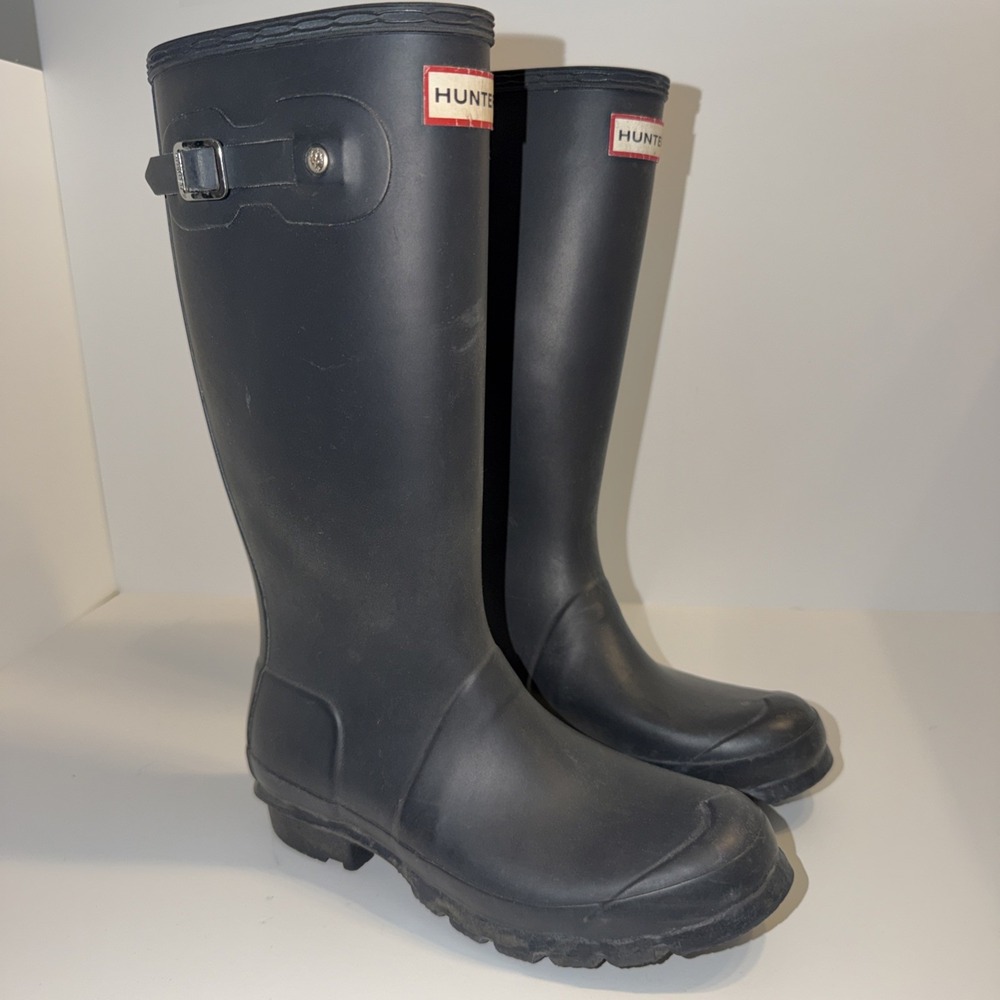 HUNTER Liberty Rain boots Size 37 US 6 Women's Matte Black